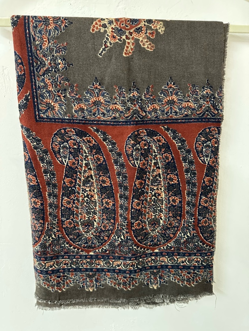 Banana Republic Paisley Woven Scarf in Rust & Charcoal